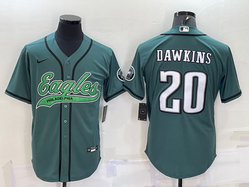Men's Philadelphia Eagles Brian Dawkins #20 Midnight Green Jersey Joint Edition
